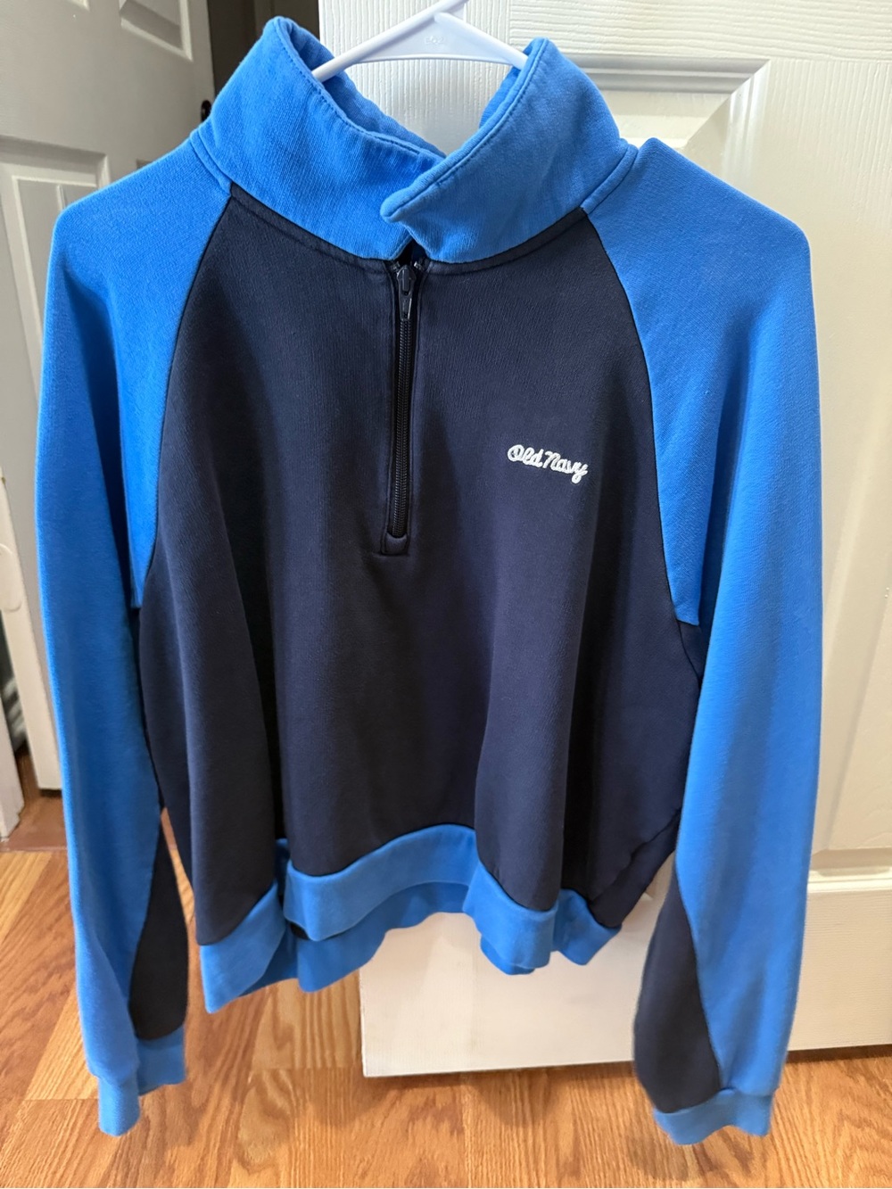 Old Navy Women’s Navy and Bright Blue Half-Zip Pullover